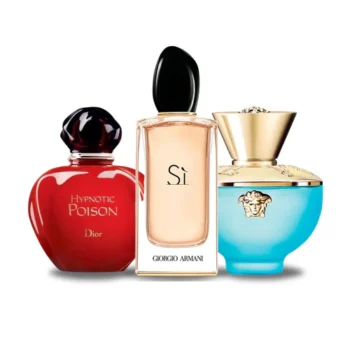 Combo of 3 Fragrances - Hypnotic Poison van Dior, Si van Giorgio Armani en Dylan Turquoise van Versace [100 ml elk]