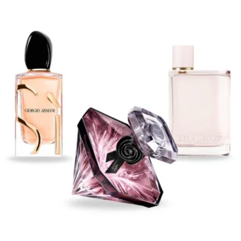 Combo of 3 Fragrances – La Nuit Trésor by Lancôme, Burberry Her by Burberry, and Sì Intense by Giorgio Armani [100 ml each]