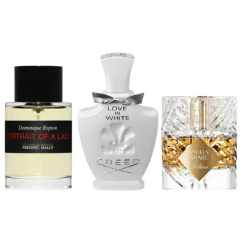 Combo of 3 Fragrances – Love in White by Creed, Portrait of a Lady by Frédéric Malle, and Angels’ Share by Kilian [100 ml each]