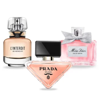 Combo of 3 Fragrances – Miss Dior by Dior, L’Interdit by Givenchy, and Prada Paradoxe by Prada [100 ml each]